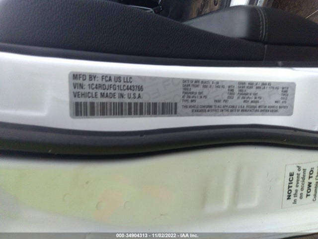 Dodge Durango Pursuit 2020 1C4RDJFG1LC443766 Image 9