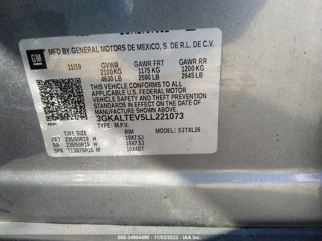 GMC Terrain Sle 2020 3GKALTEV5LL221073 Image 9