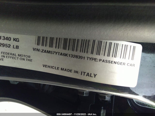 2019 Maserati Ghibli, VIN: ZAM57YTA6K1328391