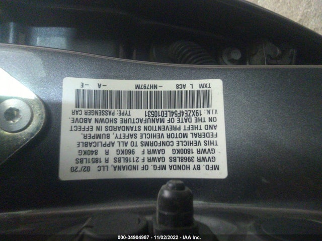 2020 Honda Insight, VIN: 19XZE4F54LE010531