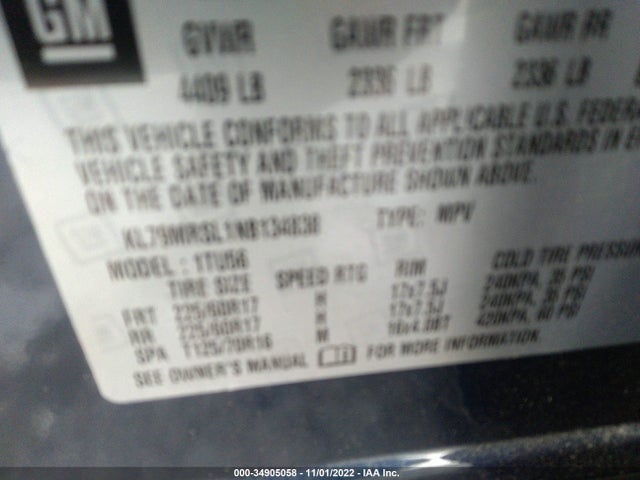 Chevrolet Trailblazer Lt 2022 KL79MRSL1NB134838 Image 9