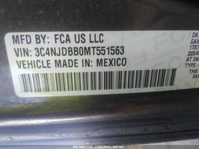 3C4NJDBB0MT551563 Jeep Compass Latitude