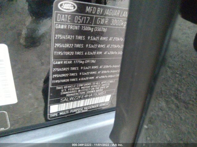 SALWZ2FE4HA153851 Land Rover RANGE ROVER SPORT