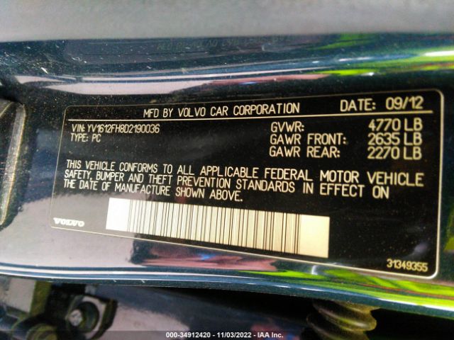 YV1612FH8D2190036 Volvo S60 T5