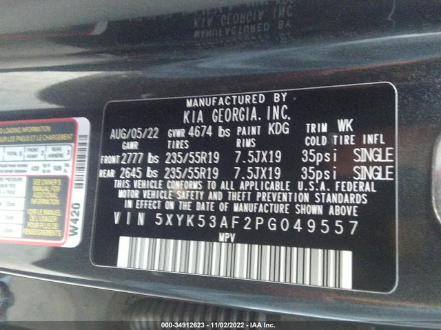 2023 KIA SPORTAGE SX PRESTIGE VIN: 5XYK53AF2PG049557