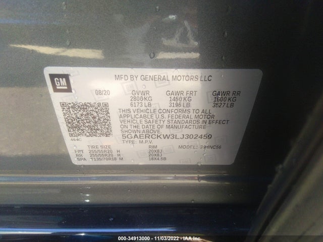 2020 Buick Enclave, VIN: 5GAERCKW3LJ302459