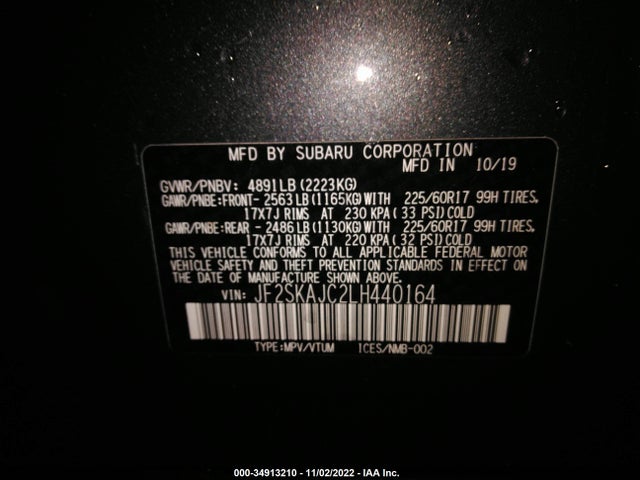 2020 Subaru Forester, VIN: JF2SKAJC2LH440164