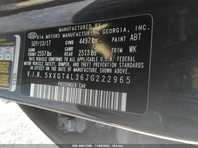 5XXGT4L36JG222965 KIA Optima S