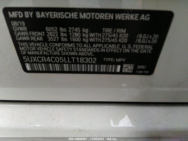 2020 BMW X5, VIN: 5UXCR4C05LLT18302