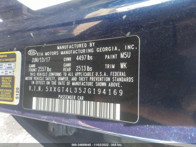 KIA Optima Lx 2018 5XXGT4L35JG194169 Image 10