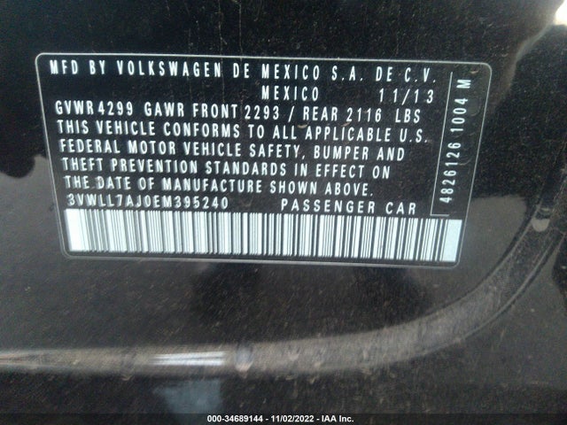 3VWLL7AJ0EM395240 Volkswagen Jetta Sedan Tdi W/premium/nav