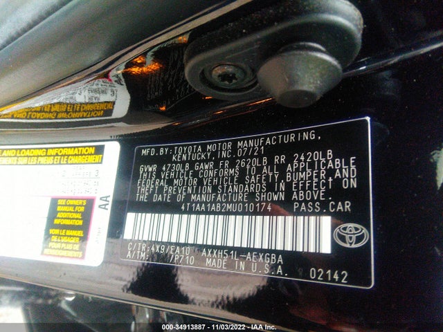 2021 Toyota Avalon, VIN: 4T1AA1AB2MU010174
