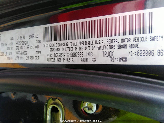 1C6RR6GT6HS682969 RAM 1500 Big Horn