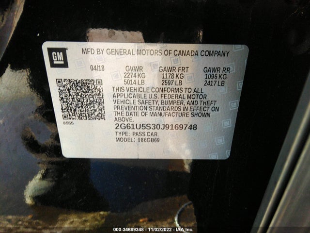 2018 Cadillac XTS, VIN: 2G61U5S30J9169748