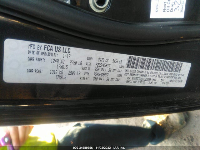 Dodge Journey Sxt 2017 3C4PDCBG6HT589309 Image 9