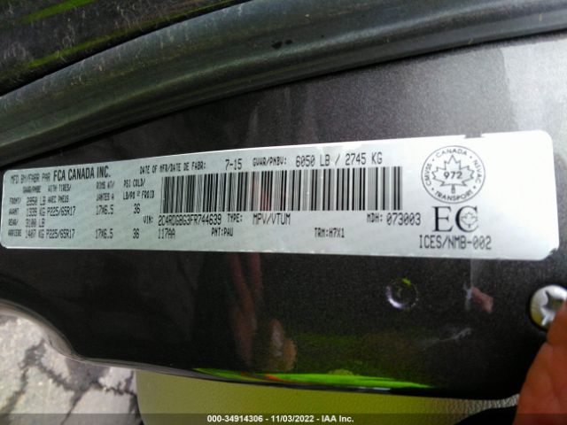 2C4RDGBG3FR744639 Dodge Grand Caravan Sxt