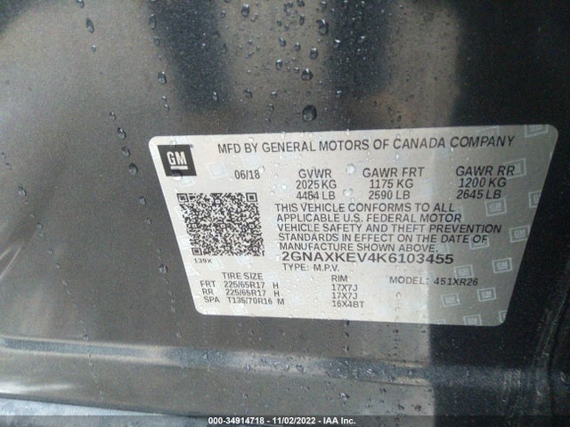 Chevrolet EQUINOX LT 2019 2GNAXKEV4K6103455 Image 11