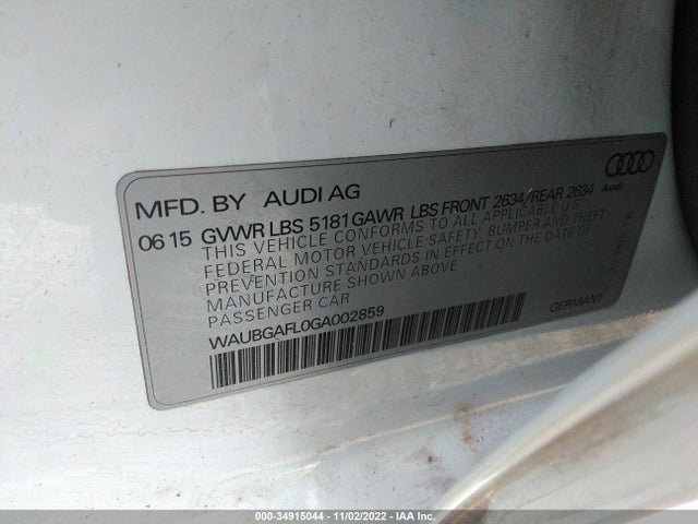 2016 Audi S4, VIN: WAUBGAFL0GA002859