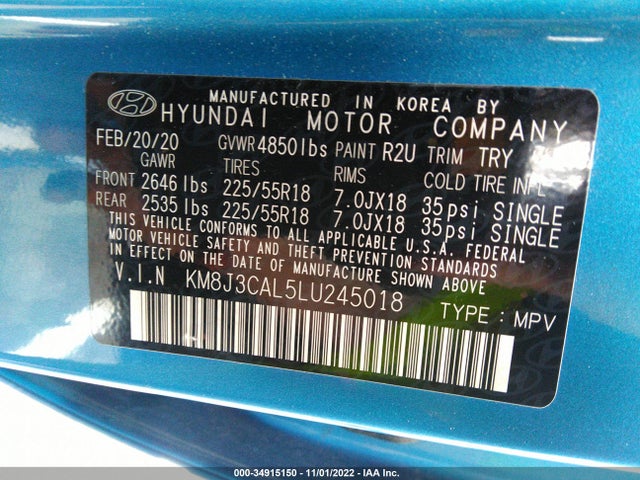 2020 Hyundai Tucson, VIN: KM8J3CAL5LU245018