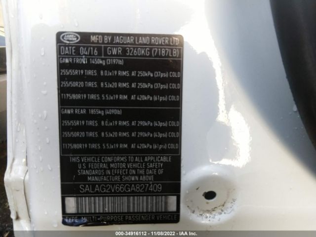 SALAG2V66GA827409 Land Rover LR4