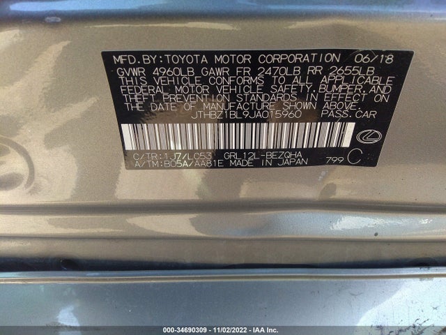 2018 Lexus GS, VIN: JTHBZ1BL9JA015960