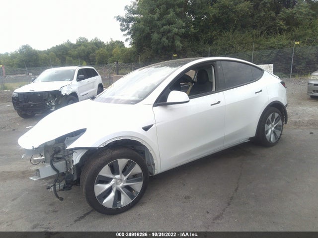 2021 TESLA MODEL Y LONG RANGE VIN: 5YJYGDEE4MF077598
