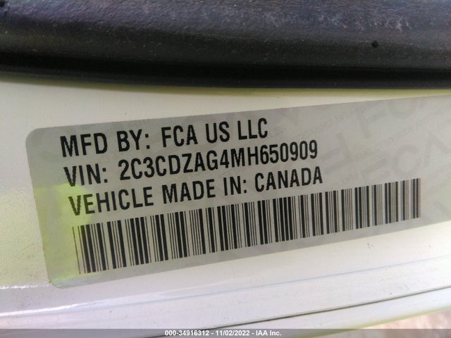 Dodge Challenger Sxt 2021 2C3CDZAG4MH650909 Image 9