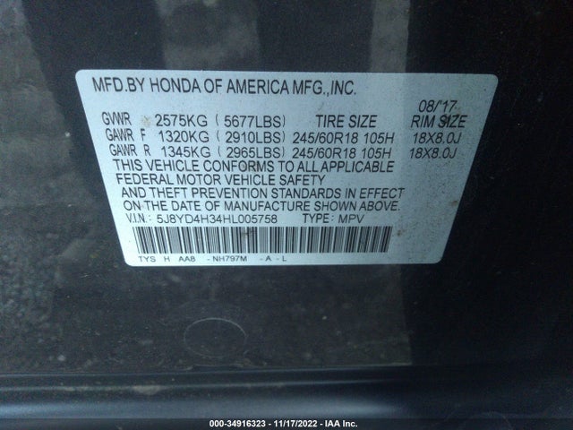 Acura MDX 2017 5J8YD4H34HL005758 Image 9