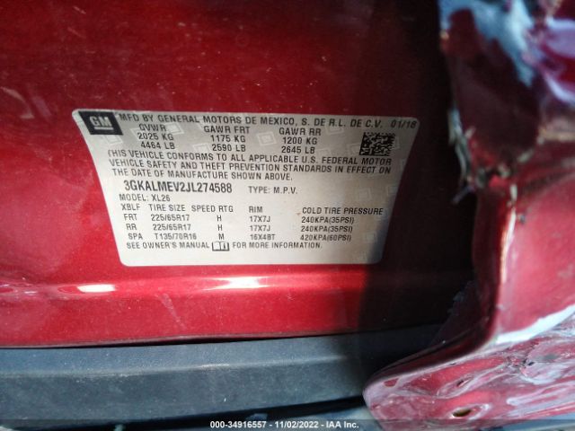 3GKALMEV2JL274588 GMC Terrain Sle