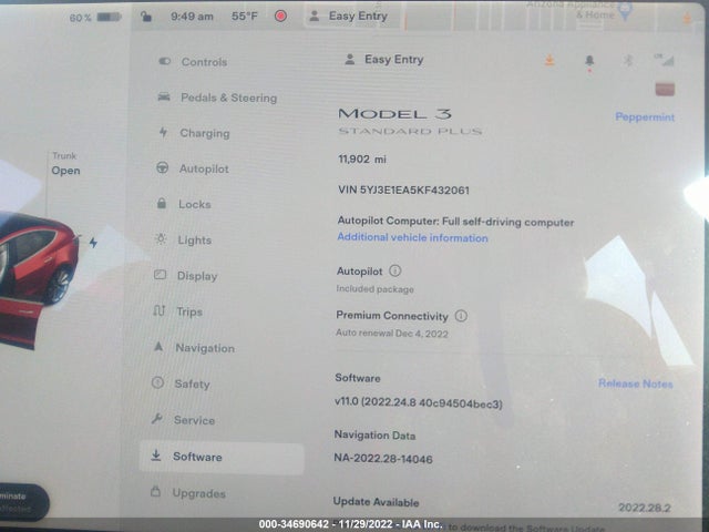 2019 Tesla 3, VIN: 5YJ3E1EA5KF432061