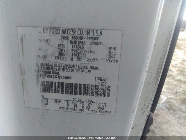 2002 FORD F-150 XL/XLT VIN: 1FTRF17W82KA95680