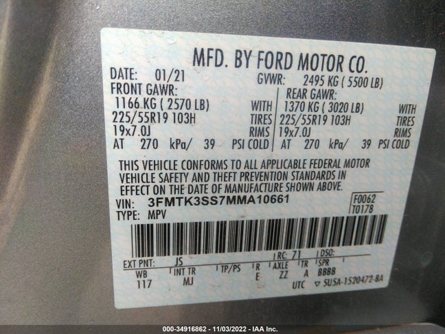 2021 Ford Mustang, VIN: 3FMTK3SS7MMA10661