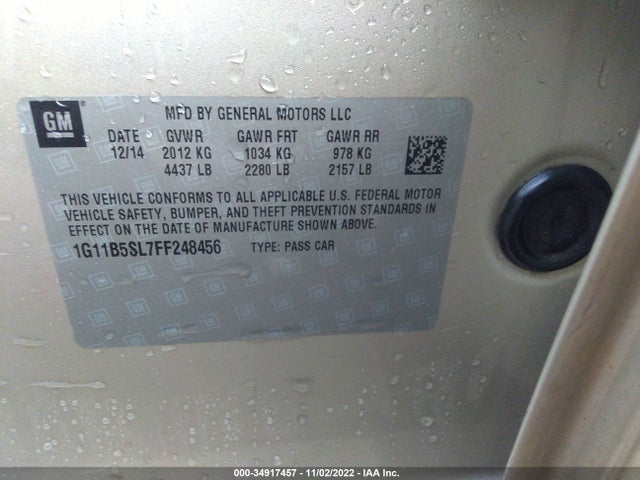 Chevrolet MALIBU LS 2015 1G11B5SL7FF248456 Image 9