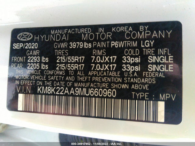 2021 Hyundai Kona, VIN: KM8K22AA9MU660960