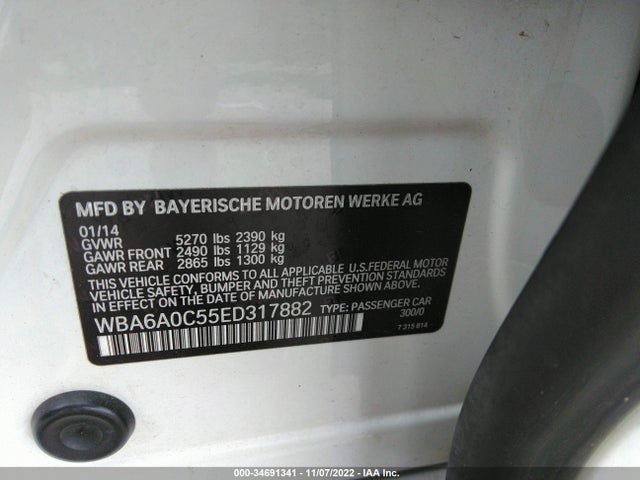 BMW 6 Series 640i 2014 WBA6A0C55ED317882 Image 14
