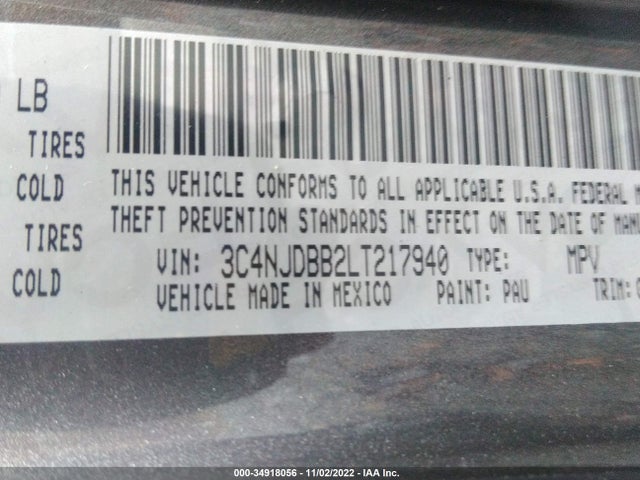 Jeep Compass Latitude W/sun/safety Pkg 2020 3C4NJDBB2LT217940 Image 10
