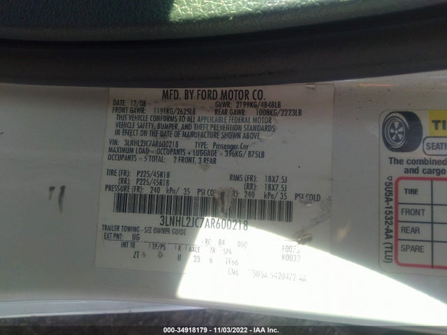 Lincoln MKZ 2010 3LNHL2JC7AR600218 Image 10