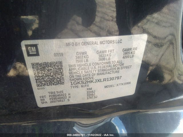 1GKS2HKJXLR130797 GMC YUKON XL DENALI