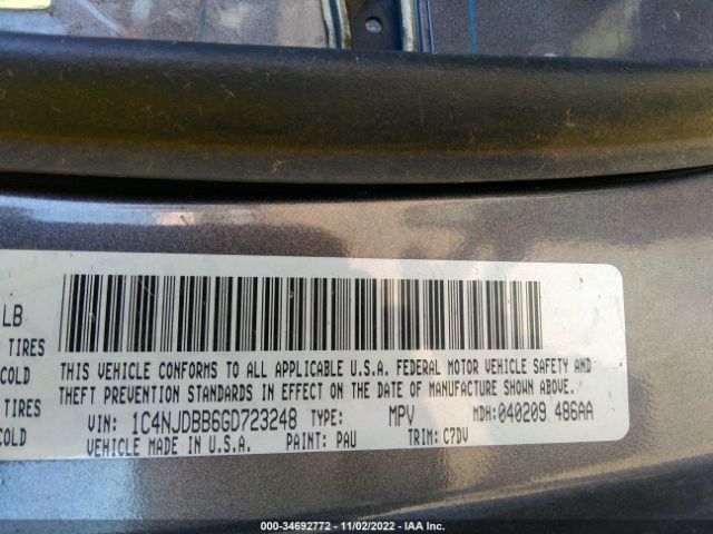 1C4NJDBB6GD723248 Jeep Compass Sport