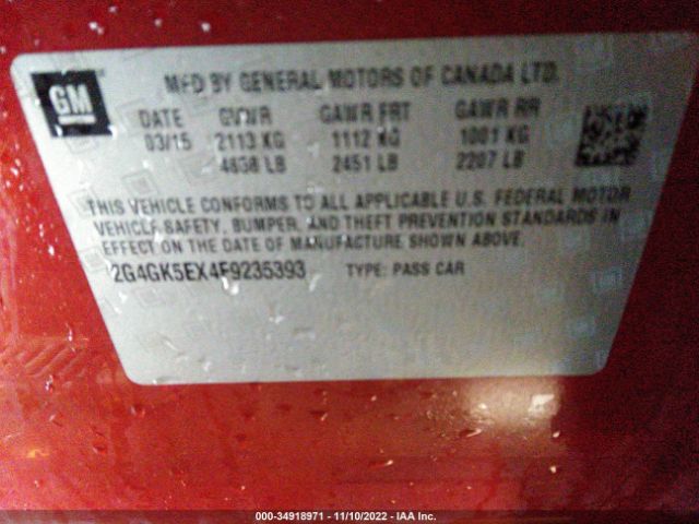2G4GK5EX4F9235393 Buick Regal