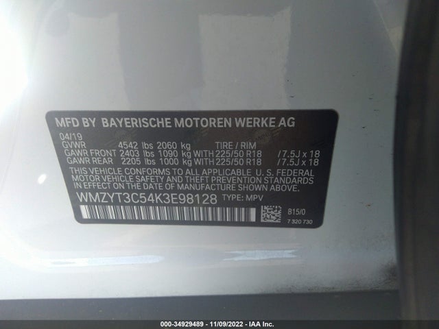 2019 Mini Countryman, VIN: WMZYT3C54K3E98128