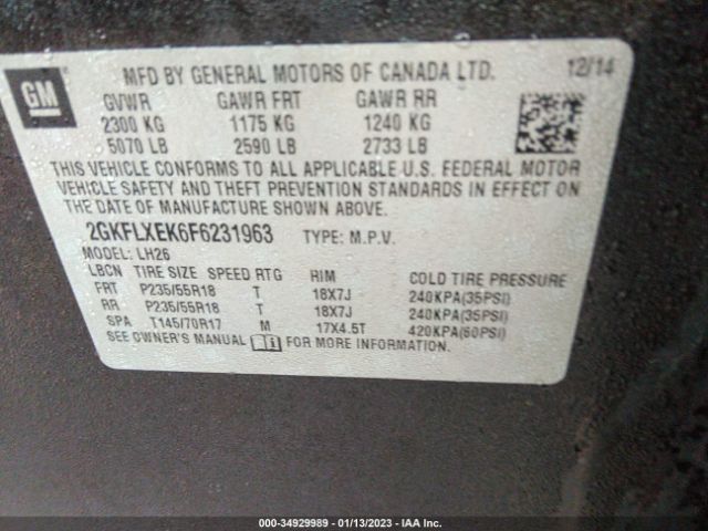 2GKFLXEK6F6231963 GMC Terrain Slt