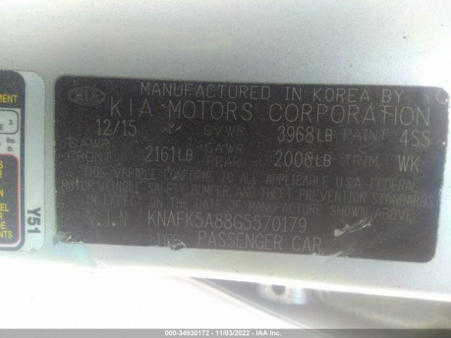 KNAFK5A88G5570179 KIA Forte 5-door Lx