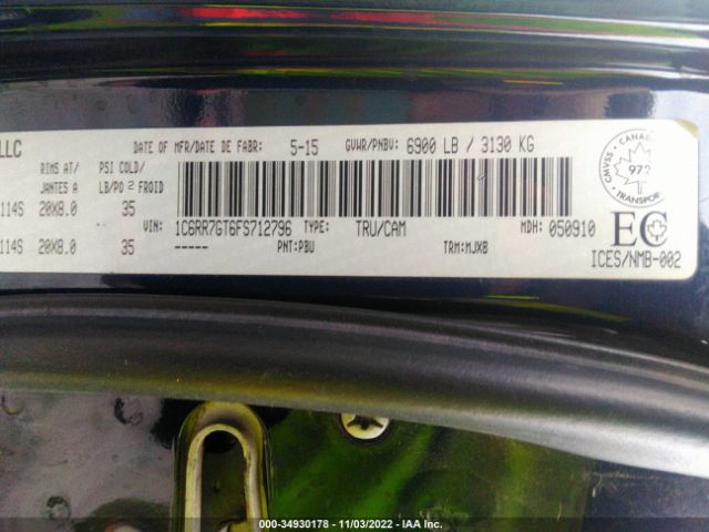 1C6RR7GT6FS712796 RAM 1500 Slt