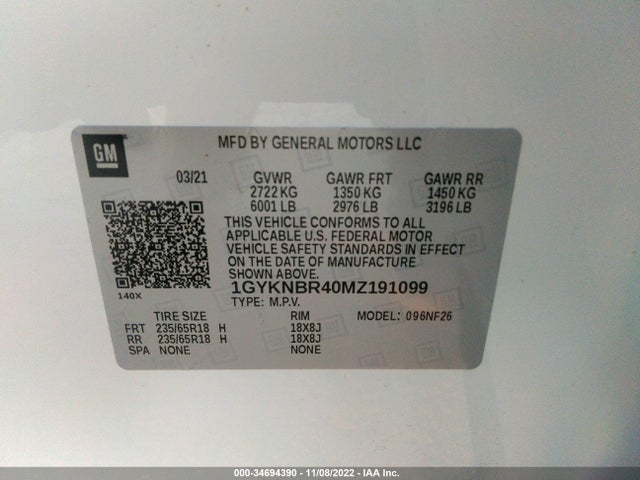 Cadillac XT5 2021 1GYKNBR40MZ191099 Image 11