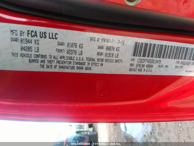 Dodge Dart Sxt Sport Rallye 2016 1C3CDFFA2GD813478 Image 9