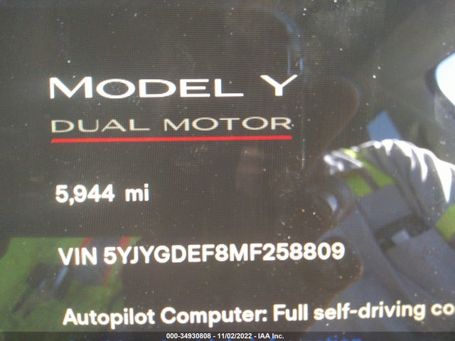Tesla Model Y Performance 2021 5YJYGDEF8MF258809 Image 7
