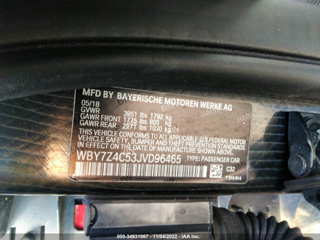 2018 BMW i3, VIN: WBY7Z4C53JVD96465