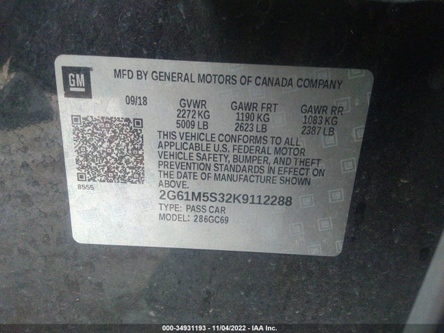 2019 Cadillac XTS, VIN: 2G61M5S32K9112288