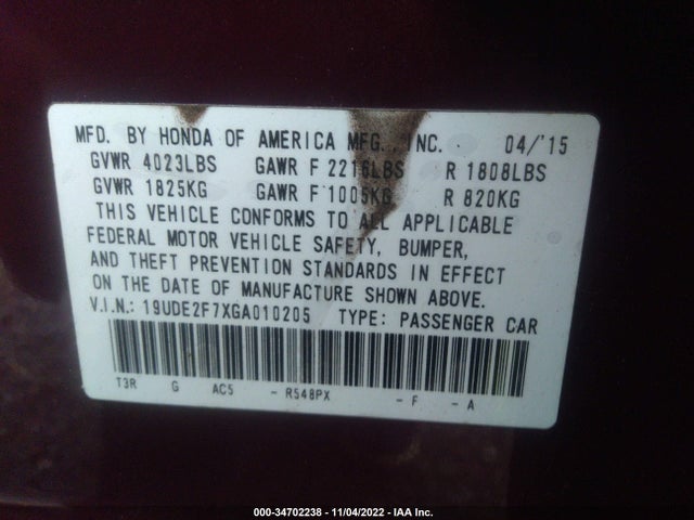 Acura Ilx W 2016 19UDE2F7XGA010205 Image 9